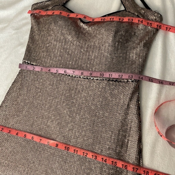 NEW XSCAPE [ 8 ] Allover Sequin Crisscross Halter‎ Gown in Glittery - Picture 12 of 12